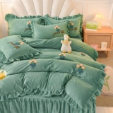 Демисезонный коралловый комплект, флисовый фланелевый двусторонний пододеяльник, 4 предмета