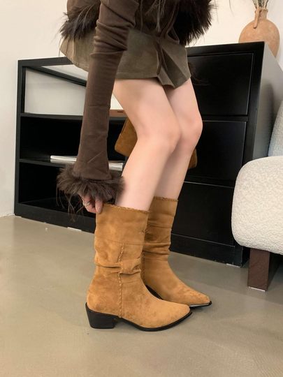 Туристические ботинки Xinjiang Altay, американские ретро-ботинки до середины икры в западном стиле, ботинки Maillard Martin, короткие ботинки в стиле северо-западного ветра, туристические ботинки.