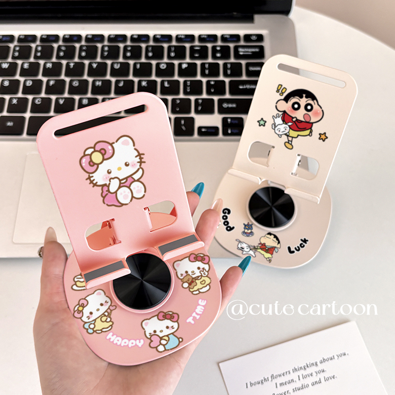 Cute Multi-Angle Metal Phone Stand Desktop Lazy Phone Holder Foldable Rotating Phone Stand Tablet Support Stand