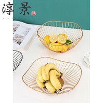 Living room fruit plate 2021 new family premium fruit plate modern simple personality wrought iron fruit basket