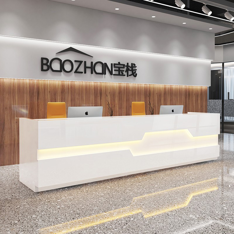 Company reception desk simple modern paint-free counter imitation marble pattern hair salon bar cashier counter customization