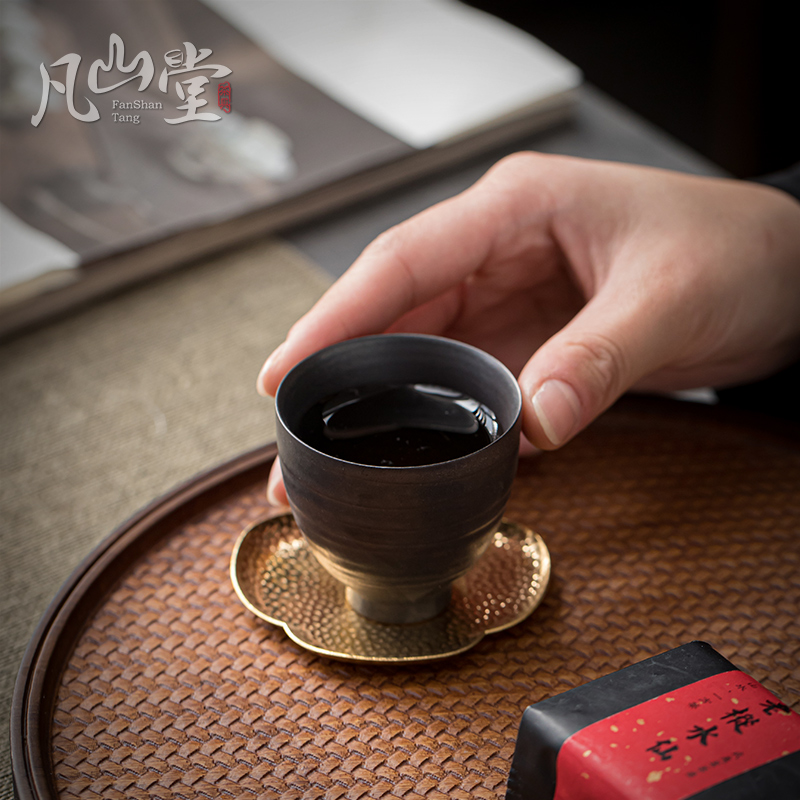 Liu Gold Kiln Change Tea Cup Coarse Pottery Handmade Tea Drinking Cup Day Style Thin Tire Tea Bowl Tea Bowl Kung Fu Tea Bowl Master Single Cup