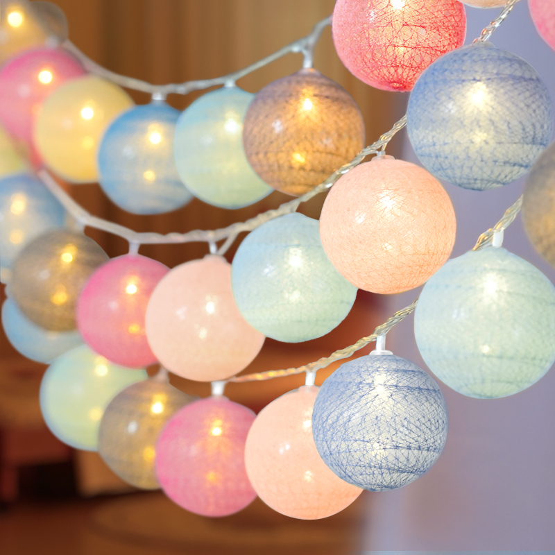 Cotton Ball Lights, Flashing Lights, String Lights, Starry Sky Atmosphere Lights, Tent Decorative Lights, Girl's Room Decoration, Macarons