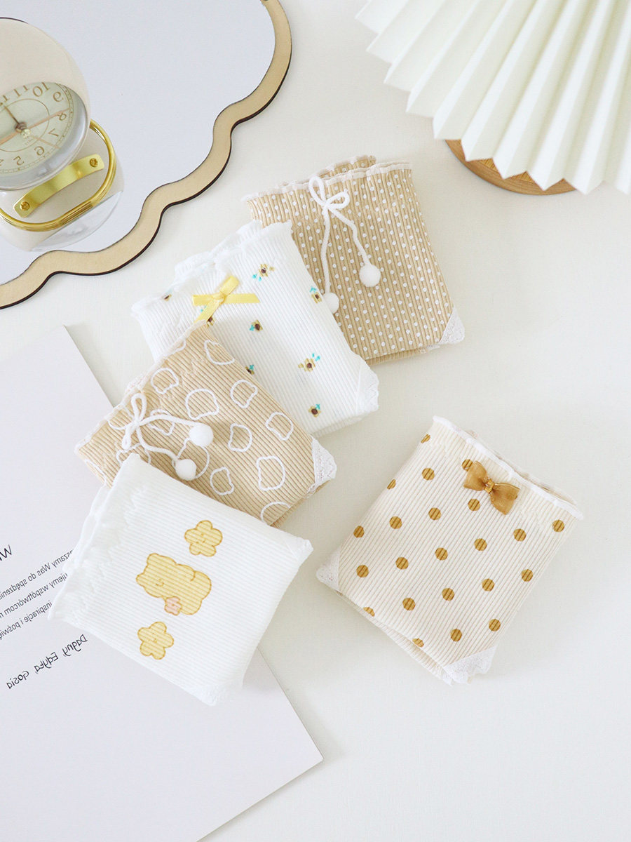 Printed Briefs Female all-cotton Antimicrobial cute Japanese Teenage Girl Fashion Triangle Shorts Big Size Briefs Lady