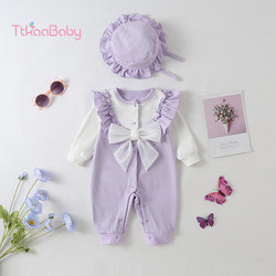 Baby Autumn Outfit Set, Stylish Newborn Clothes, Baby Girl Spring and Autumn Jumpsuit, 100-Day Full-Month Princess Romper