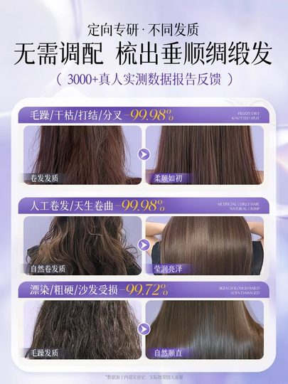 蛋白矫正直发膏免拉家用改善毛躁修复头发拉直柔顺软化剂持久定型