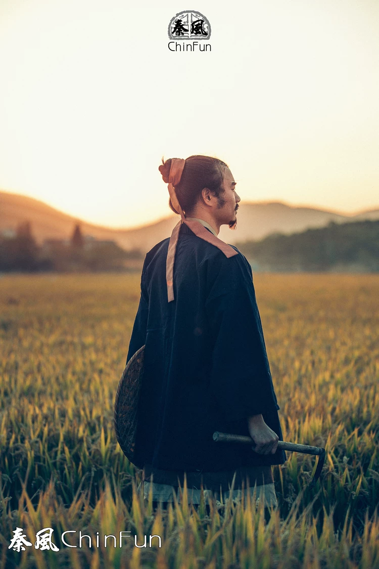 [Qin Feng ChinFun] Compassion for farmers Hanfu 裋Brown jacket suit civilian peasant clothing original design
