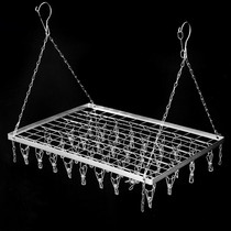 Stainless steel drying rack multi-clip household balcony multifunctional socks rack baby inner pants rack underwear adhesive hook