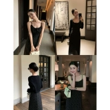 pusumede Платье-комбинация, летний приталенный корсет, длинная юбка, цветочный принт, изысканный стиль, яркий броский стиль, французский стиль