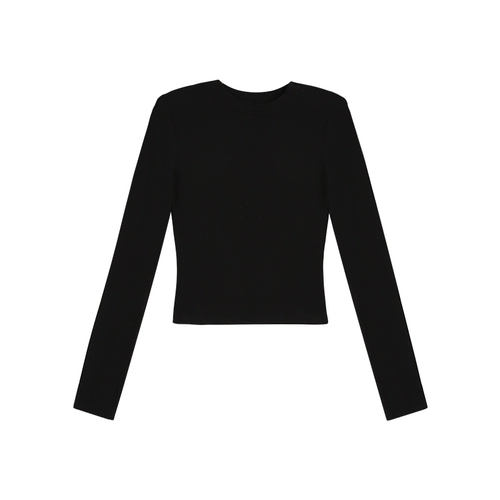 pusumede Трикотажный свитер, приталенный приятный телу лонгслив, круглый воротник