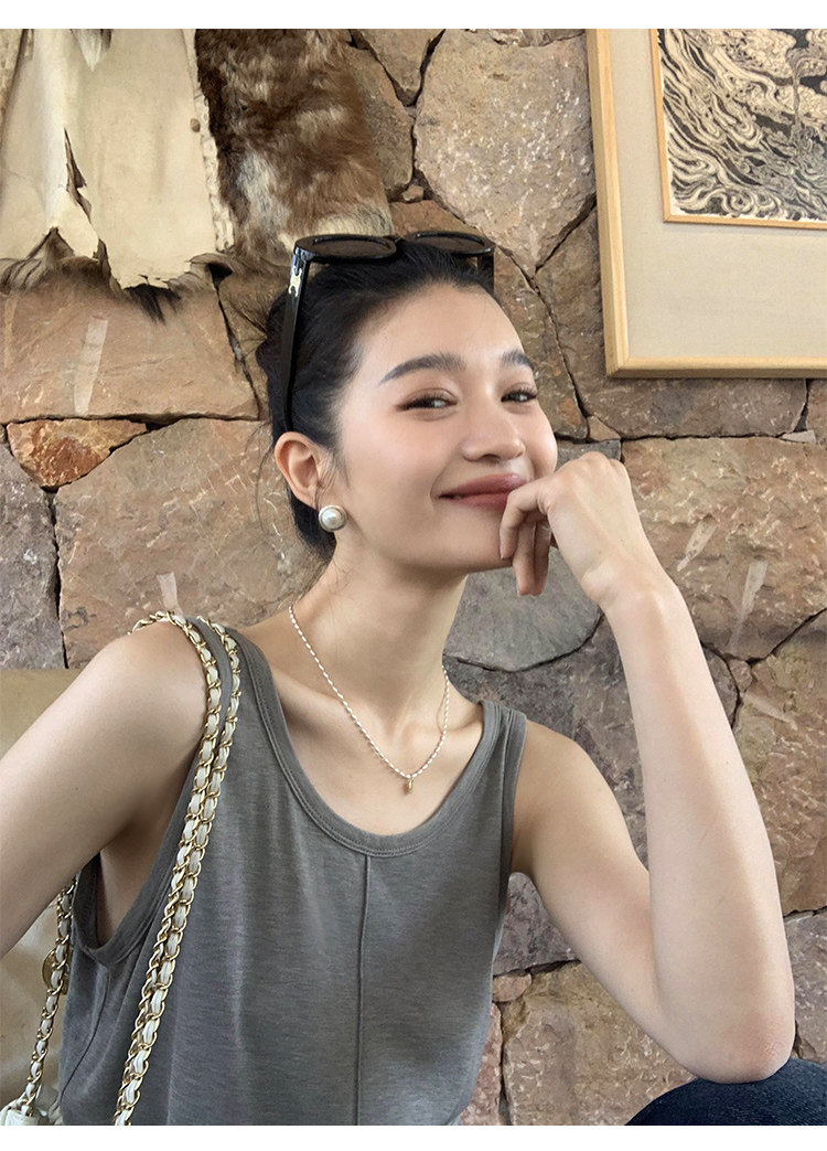 Топы/майки pusumede 复古性感露背吊带背心女夏季外穿宽松慵懒休闲无袖上衣