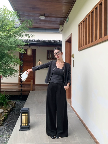 Pusumede【18 августа 00:00 новое поступление】расклешенный вязаный кардиган с длинными рукавами без рукавов и бретельками на шее