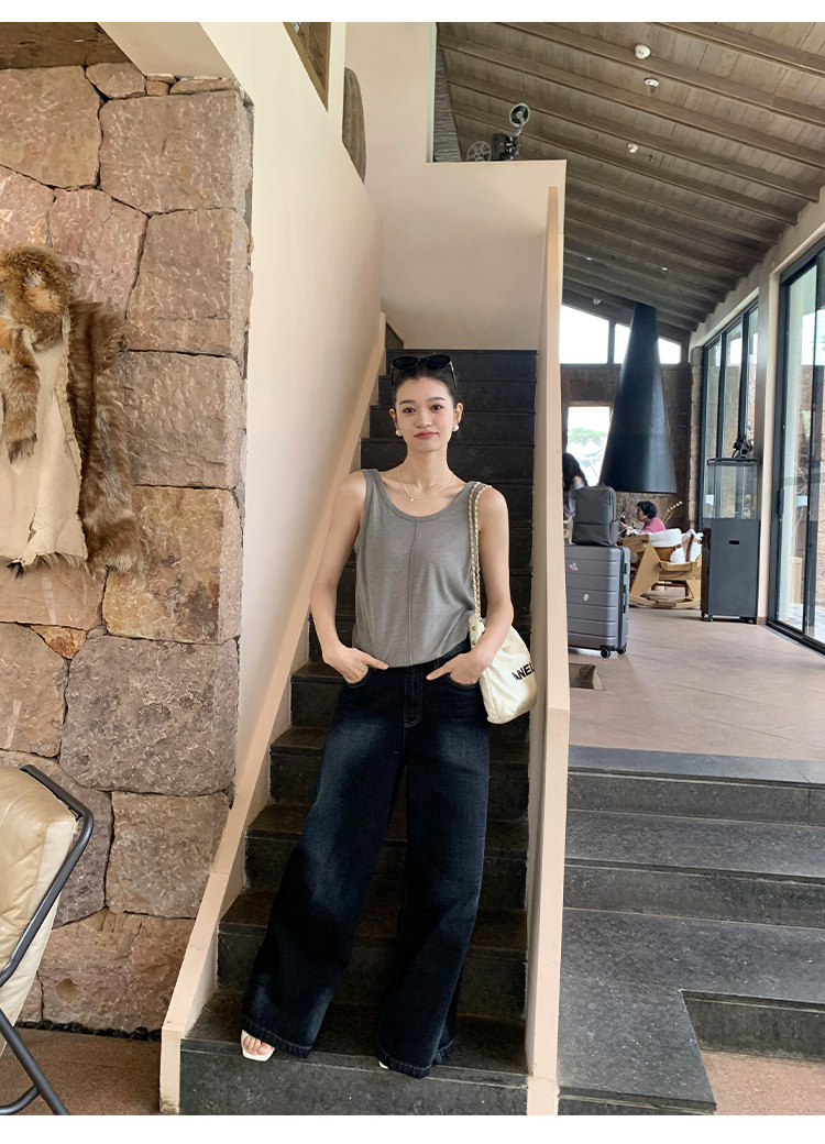 Топы/майки pusumede 复古性感露背吊带背心女夏季外穿宽松慵懒休闲无袖上衣