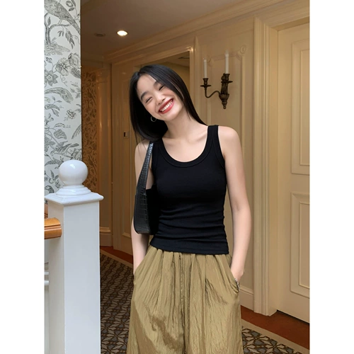 pusumede Трикотажная майка топ, приталенная футболка без рукавов