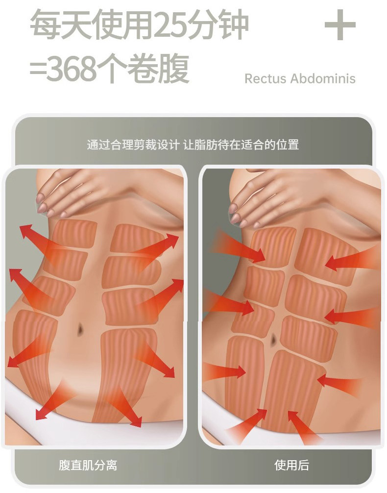 ems微电流穿戴健身仪 ems塑身腹部腰带微电流红光智能脉冲燃脂健身仪瘦身肚子减肥神器 Other