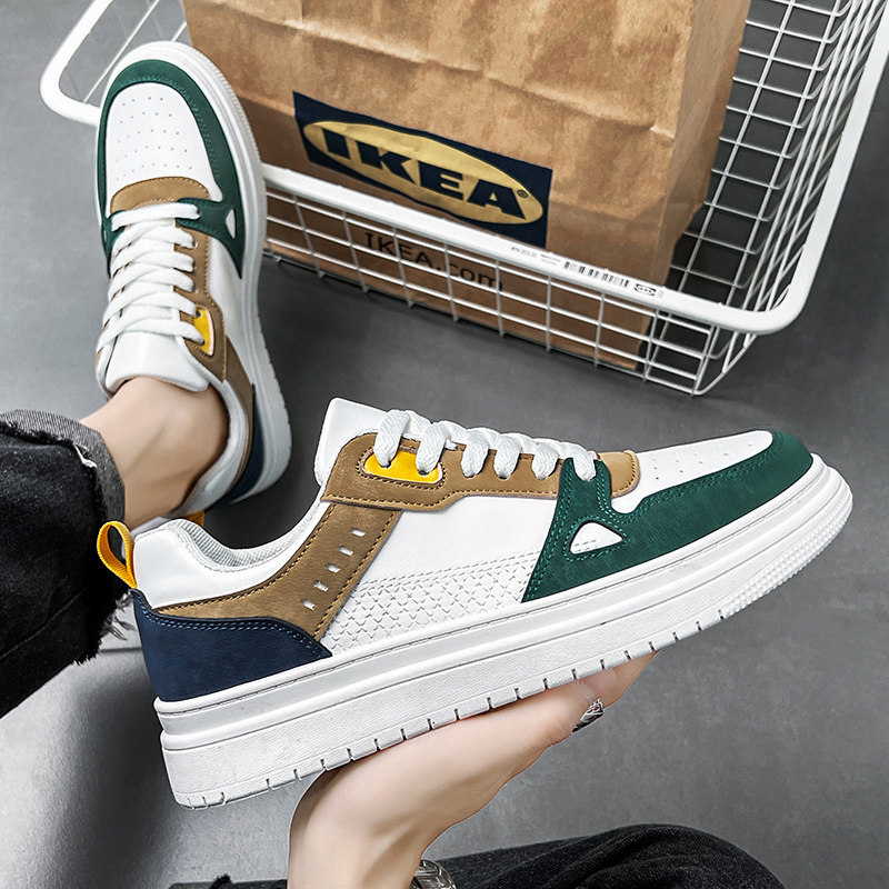 Men's Summer Breathable Sports Sneakers, Korean Style Trendy Versatile Casual White Shoes, Student Low-Top Flat Trendy Shoes