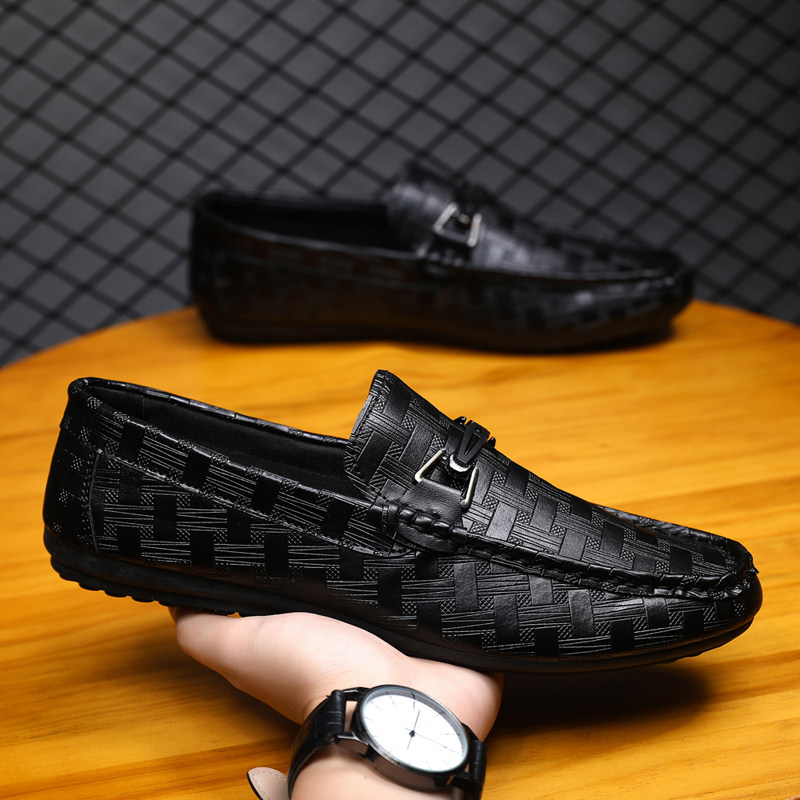 Winter Breathable Loafers for Men, Slip-On British Casual Leather Shoes, Soft-Soled Versatile Loafers for Young People