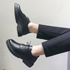 Winter British-Style Leather Shoes for Men, Casual Business Formal Wear, Breathable Large-Toe Small Leather Shoes, Korean Style Trendy Youth Round-Toe Suit Shoes