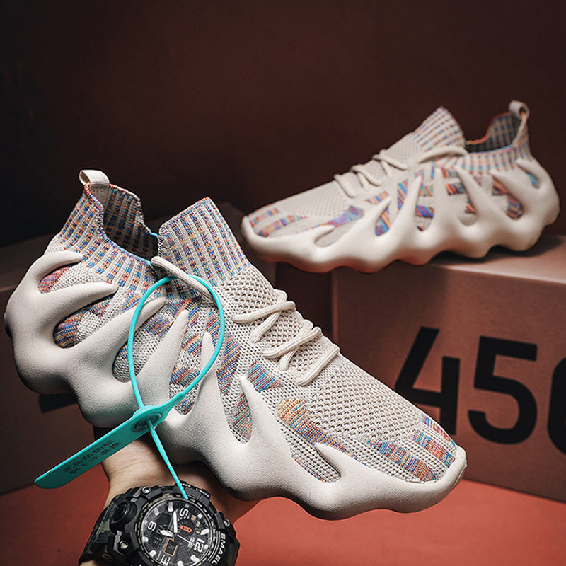 Men's Summer Breathable Sneakers, Versatile Fly-Knit Anti-Odor Mesh Shoes, Casual Sports Running Mesh Octopus Trendy Shoes