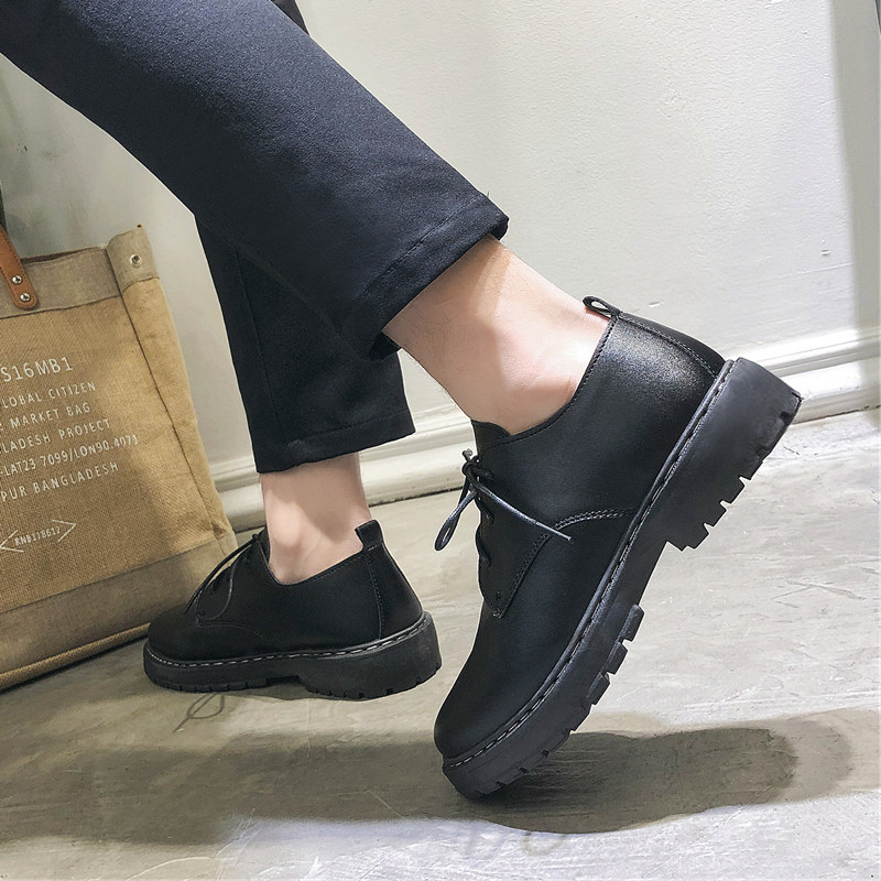 Winter British-Style Leather Shoes for Men, Casual Business Formal Wear, Breathable Large-Toe Small Leather Shoes, Korean Style Trendy Youth Round-Toe Suit Shoes