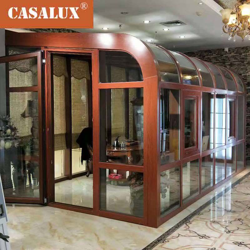 Haikou broken bridge aluminum doors and windows Aluminum alloy casement window screen integrated sound insulation seal Balcony push-pull floor-to-ceiling bay window customization