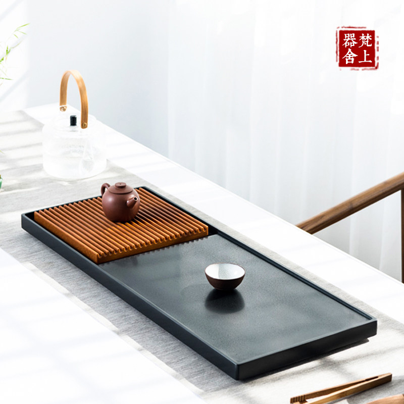 Fanshang Wujinshi tea tray imported from Germany 32 pieces of original embryo Bakelite small tea table simple Japanese-style home tea sea tea set