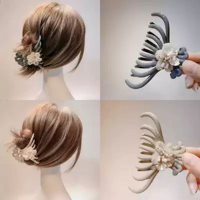 Spring and summer hairclip back of the head elegant temperament hairclip grab clip spring hairclip flower headgear large Korean Net red model