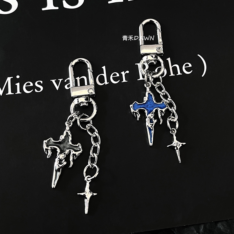 Qinghe Original ins Wind Melting Drop Cross Keychain Y2K Pendant Trendy Girl Earphone Case Niche Bag Charm Qinghe Original ins Wind Melting Drop Cross Keychain Y2K Pendant Trendy Girl Earphone Case Niche Bag Charm