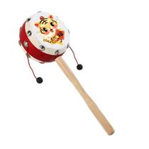 Rattle baby toy chewable hand-cranked wave drum baby wooden sheepskin traditional children newborn boys and girls