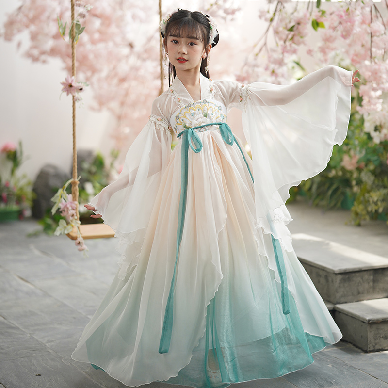 Hanfu for Girls 2026 New Style Ancient Fairy-Like Girl's Skirt Chinese Style Tang Suit Children's Ancient Costume Performance Outfit Spring and Summer Hanfu for Girls 2026 New Style Ancient Fairy-Like Girl's Skirt Chinese Style Tang Suit Children's Ancient Costume Performance Outfit Spring and Summer