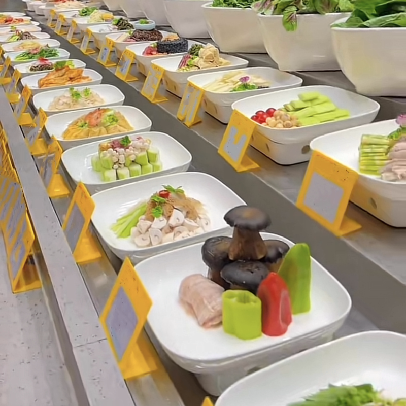Hotel Supplies Ceramic Square Display Tableware Set with Base, Chinese-Style Specialty Refrigerator Tiered Plate Hotel Supplies Ceramic Square Display Tableware Set with Base, Chinese-Style Specialty Refrigerator Tiered Plate