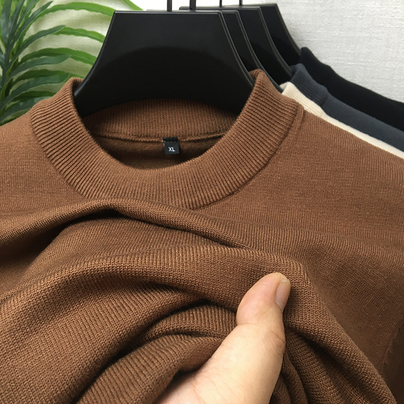 Extra Large Half-Turtleneck Sweater for Men, Plus Size, Autumn and Winter Style, Base Layer Wool Sweater, Large Size Knitwear for Big and Tall Men