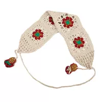 Бежевая повязка на голову, на шнурках