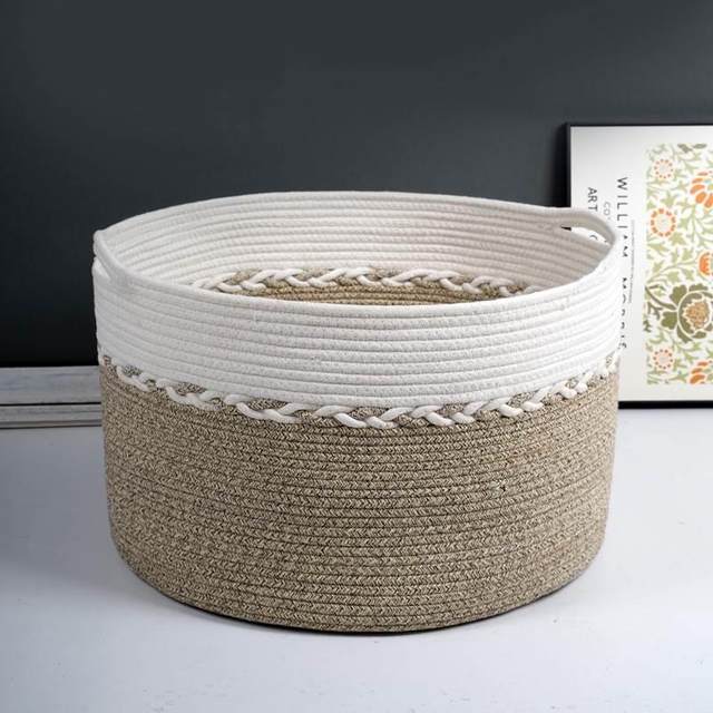 Woven storage basket large fabric household foldable dirty clothes basket debris toy storage bucket dirty clothes basket