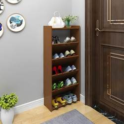 (Coffee -colored non -carved) Ultra -thin shoe cabinet Household door Narrow 17cm Simple province space large -capacity small shoe rack