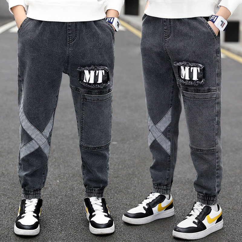 Boy Fried Street Pants Wave Handsome TRENDY WORK PANTS SPRING AUTUMN CHILDREN 2022 NEW CASUAL STYLISH SPORT LONG PANTS