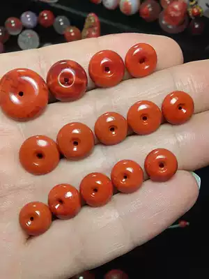 Sichuan material South red agate ice floating persimmon red flame pattern hand Red Jade beaded golden branches Jade leaves live payment Super link