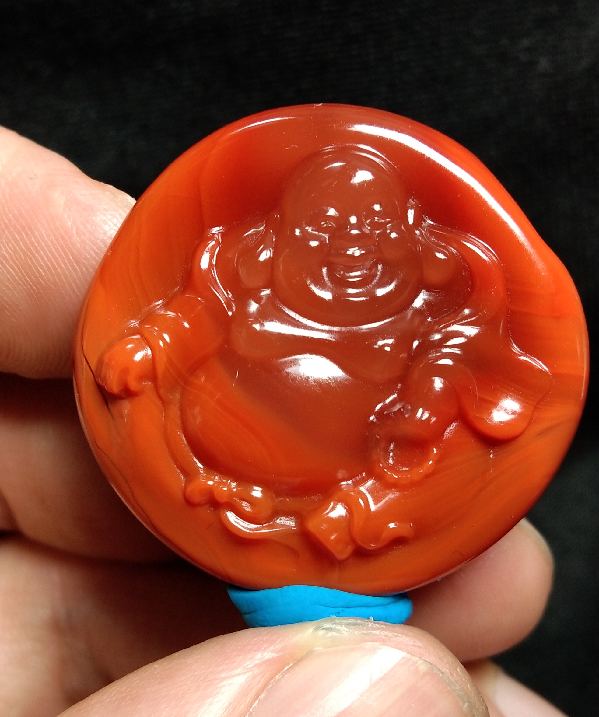Xiaosu Suchuan material Nanhong agate persimmon red ice floating old-fashioned bead hand earrings Buddha male millet bead fox laughing Buddha