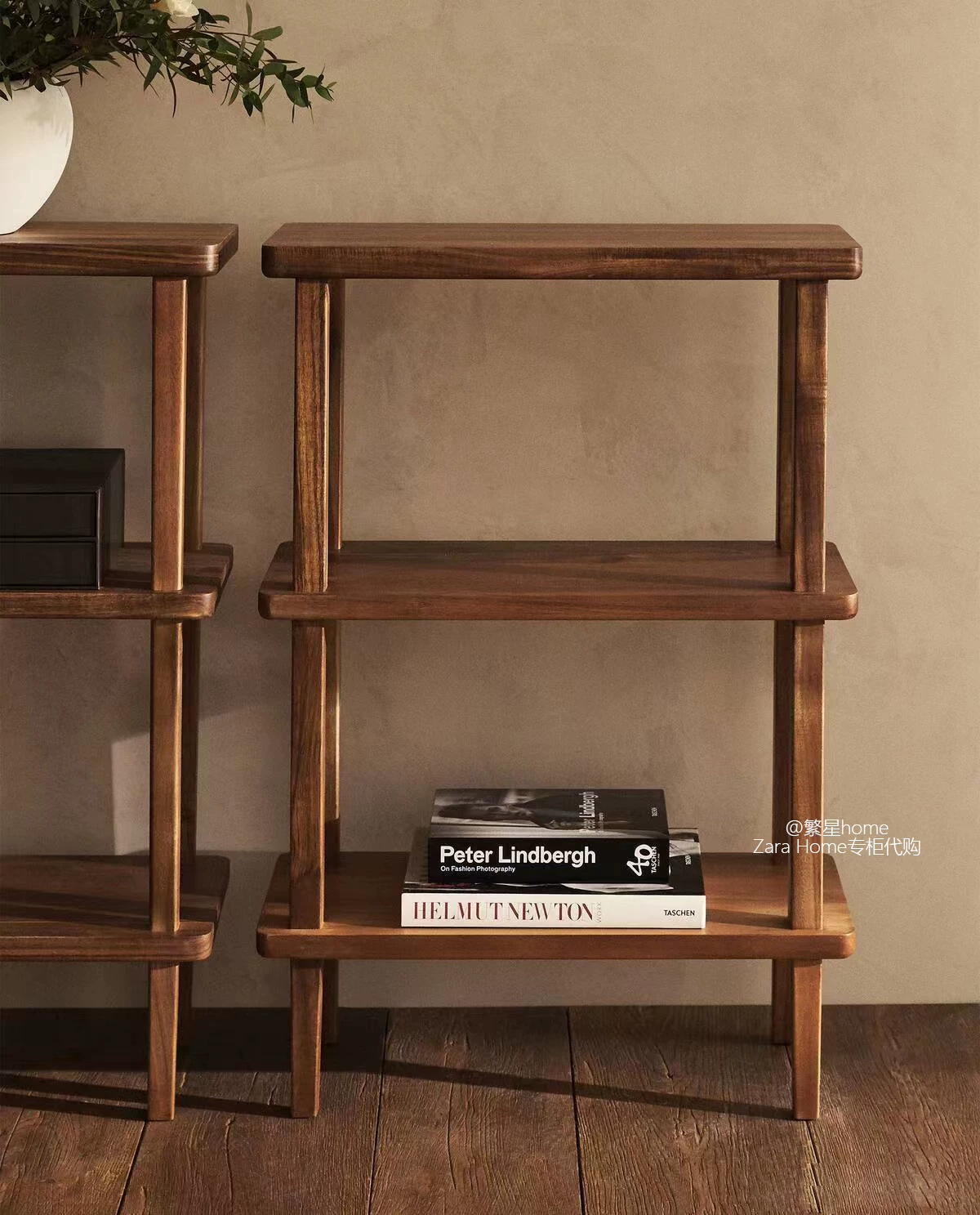 Purchase solid wood three-layer storage rack multi-layer floor-standing acacia wood storage rack bookshelf display cabinet