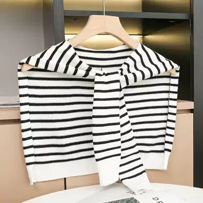 Spring and autumn air-conditioned room shoulder autumn winter striped small shawl outside Net red knitted shoulder shoulder shoulder shoulder wool scarf women