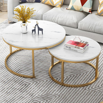 Small family light extravagant living-room home tea table minimalist modern sofa edge Several European style Balcony Retractable Round Tea Table