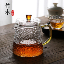 Glass fair cup with tea leakage integrated filter Kung Fu Flower teapot boiled tea Tea Punching Machine Home High Temperature Resistant Bubble Teapot
