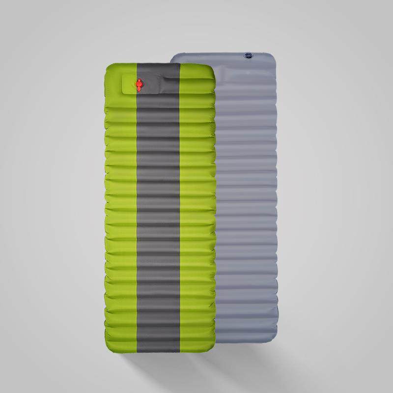 (Spot) Outdoor camping thickened and widened sleeping pad moisture-proof pad foot press type picnic inflatable mattress