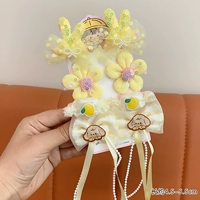 Желтая заколка для волос, комплект, 8 шт