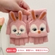 Розовый мультяшный кролик, перчатки, без пальцев, 0-4 лет