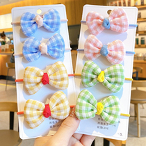 2022 new Korean version of butterfly knot hair clip hair rope 2 pairs with childrens head decorated girl haircut princess