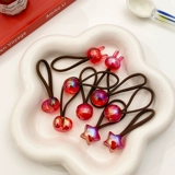 Детская красная заколка для волос, безвредная резинка для волос, аксессуар для волос, китайский стиль, не повреждает волосы