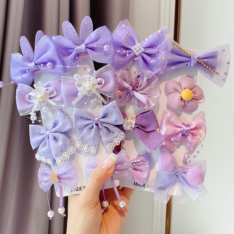 Children's hairpin female head flower jewelry girl bow headwear net celebrity 2022 new baby hairpin hair accessories