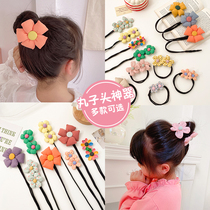 Childrens new hair stick girl ball head hair artifact little girl flower tie hair accessories baby hair accessories