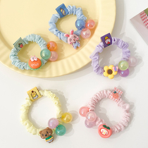 2022 new Korean high-value ponytail hair rope childrens hair accessories hair ring girls tie head rope rubber band headdress